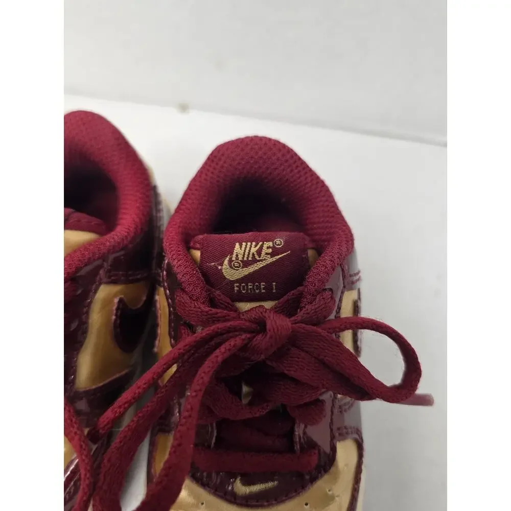 Nike Air Force 1 Low Fsu Toddler Size 4C Iron Man Red & Gold TD Shoes 314194-601